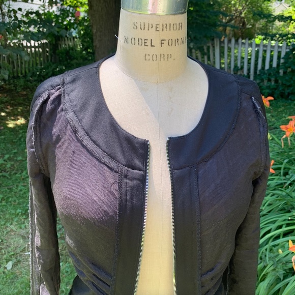 💗 HOST PICK 💗 Joseph Ribkoff Faux Leather and Grey/Black Stretchy Jacket - Picture 14 of 16